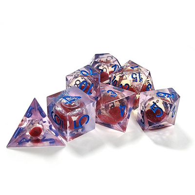 Sabbia di flusso rosso Resina multi-noodle gioco da tavolo dadi set dnd dadi