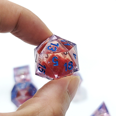 Sabbia di flusso rosso Resina multi-noodle gioco da tavolo dadi set dnd dadi