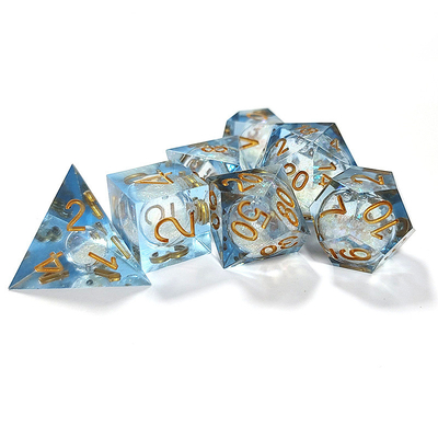 Sabbia di flusso bianco Resina multi-noodle tablet gioco di dadi set dnd dadi