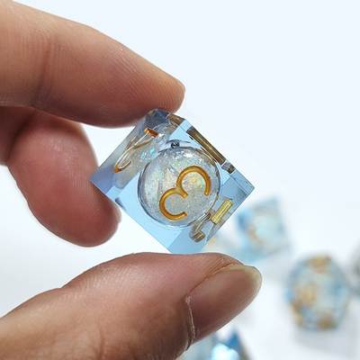 Sabbia di flusso bianco Resina multi-noodle tablet gioco di dadi set dnd dadi