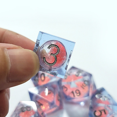 Sabbia di flusso rosa Blu Cristallo Resina Dici multi-laterali fatti a mano