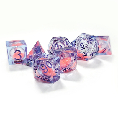 Rosso liquido di sabbia fluente resina poliedrico dadi Multi - Noodle Tablet gioco di dadi set