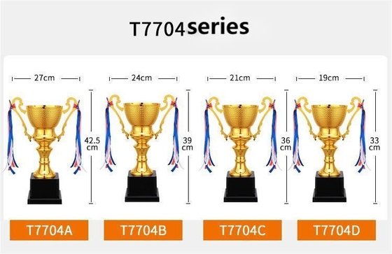 Coppa di trofeo in metallo personalizzata 32 cm resistente alle lacrime