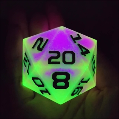 Gioco a 20 lati di resina luminosa a dadi DND COC TRPG