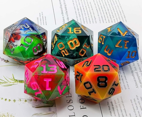 Gioco a 20 lati di resina luminosa a dadi DND COC TRPG