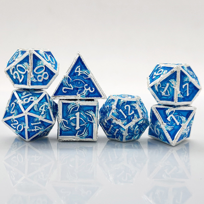 Luxury Metal Polyhedral Dice 8 Colori Attivi TRPG Dungeons And Dragons Dnd Metal Dice Set