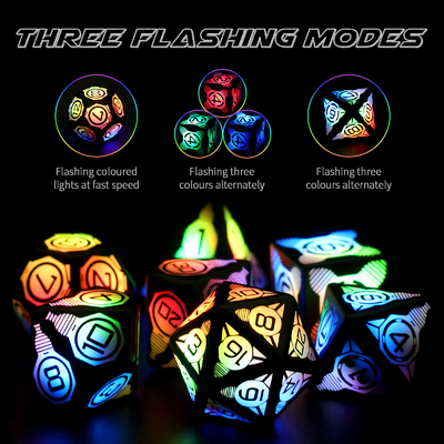 Plastico LED Dici luminosi Ricaricabile Calcio Gioco da tavolo Dici multi facce Set
