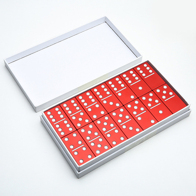Doppio 6 Sei Metalli Domino Set Con 28 Giant Alloy Aluminum Domino Blocks Laser Printed Desktop Game