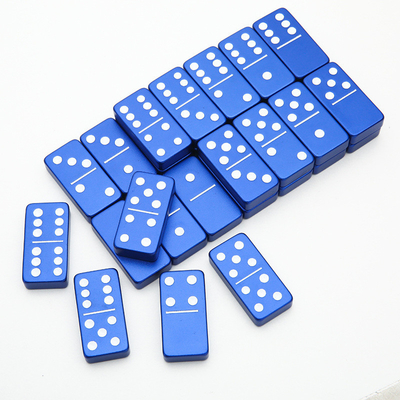 Doppio 6 Sei Metalli Domino Set Con 28 Giant Alloy Aluminum Domino Blocks Laser Printed Desktop Game