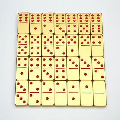 Doppio 6 Sei Metalli Domino Set Con 28 Giant Alloy Aluminum Domino Blocks Laser Printed Desktop Game