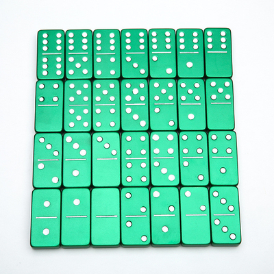 Doppio 6 Sei Metalli Domino Set Con 28 Giant Alloy Aluminum Domino Blocks Laser Printed Desktop Game