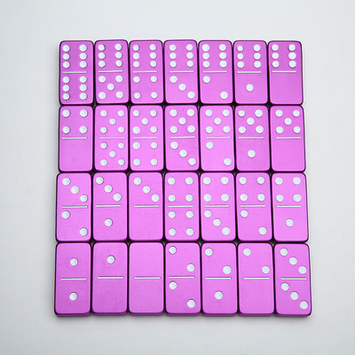 Doppio 6 Sei Metalli Domino Set Con 28 Giant Alloy Aluminum Domino Blocks Laser Printed Desktop Game