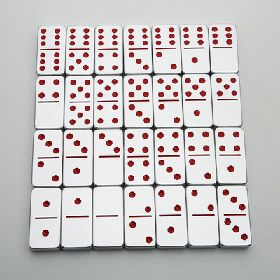 Doppio 6 Sei Metalli Domino Set Con 28 Giant Alloy Aluminum Domino Blocks Laser Printed Desktop Game