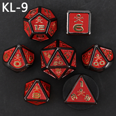 7 Dati di scheletro, gioco da tavolo DND digitale a colori multifaccia, Dragon and Dungeon