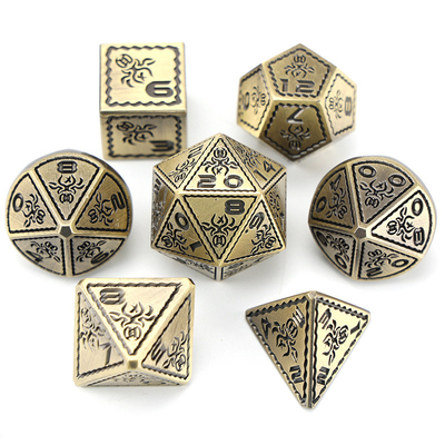 Electroplated Vintage Colored Octopus Metal Dnd Dice Set Dragon e Dragon Chessboard Game Dice