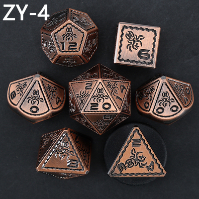 Electroplated Vintage Colored Octopus Metal Dnd Dice Set Dragon e Dragon Chessboard Game Dice