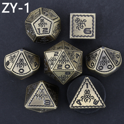 Electroplated Vintage Colored Octopus Metal Dnd Dice Set Dragon e Dragon Chessboard Game Dice