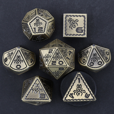 Electroplated Vintage Colored Octopus Metal Dnd Dice Set Dragon e Dragon Chessboard Game Dice