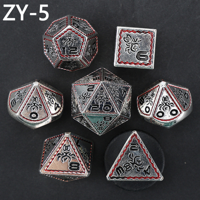 Electroplated Vintage Colored Octopus Metal Dnd Dice Set Dragon e Dragon Chessboard Game Dice