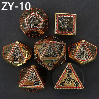 Electroplated Vintage Colored Octopus Metal Dnd Dice Set Dragon e Dragon Chessboard Game Dice