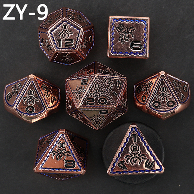 Electroplated Vintage Colored Octopus Metal Dnd Dice Set Dragon e Dragon Chessboard Game Dice