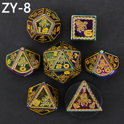Electroplated Vintage Colored Octopus Metal Dnd Dice Set Dragon e Dragon Chessboard Game Dice