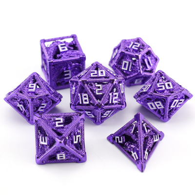 Metallico set di dadi cavi poligonale drago DND letame dungeon e drago dadi 7 dadi
