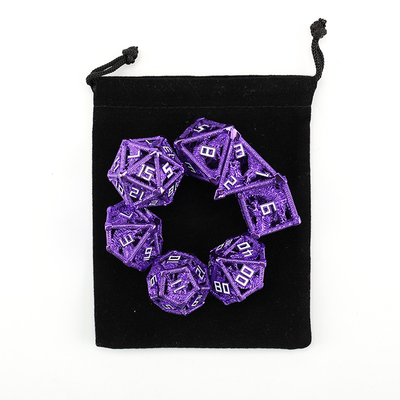 Metallico set di dadi cavi poligonale drago DND letame dungeon e drago dadi 7 dadi