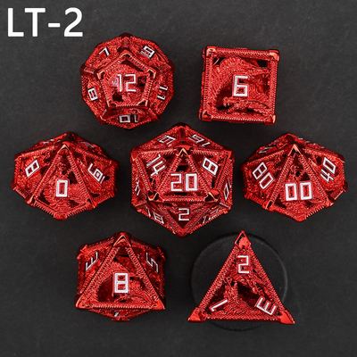 Metallico set di dadi cavi poligonale drago DND letame dungeon e drago dadi 7 dadi