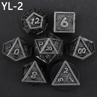 Green DND Dragon e Dungeon Metal Dice Set Customized Personalized Rune Dice Set
