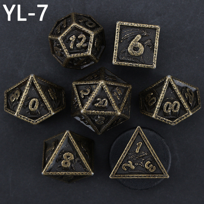 Green DND Dragon e Dungeon Metal Dice Set Customized Personalized Rune Dice Set