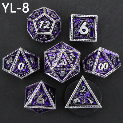 Green DND Dragon e Dungeon Metal Dice Set Customized Personalized Rune Dice Set