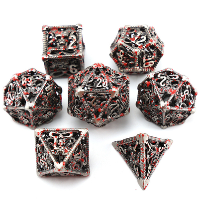 Set di dadi metallici cavi poliedro con dadi personalizzati gioco da tavolo di drago e drago