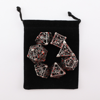 Set di dadi metallici cavi poliedro con dadi personalizzati gioco da tavolo di drago e drago