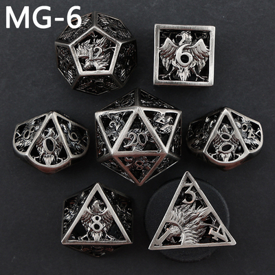 Set di dadi metallici cavi poliedro con dadi personalizzati gioco da tavolo di drago e drago