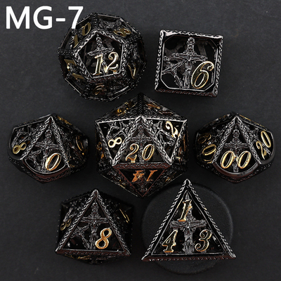 Set di dadi metallici cavi poliedro con dadi personalizzati gioco da tavolo di drago e drago