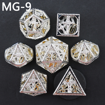 Set di dadi metallici cavi poliedro con dadi personalizzati gioco da tavolo di drago e drago