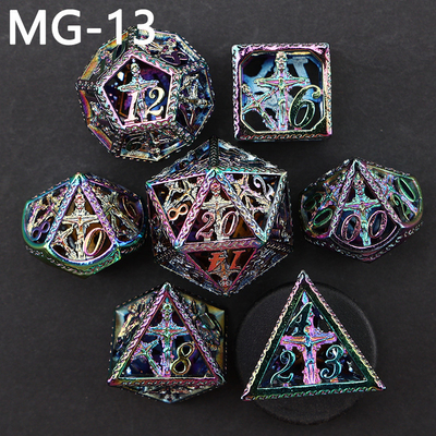 Set di dadi metallici cavi poliedro con dadi personalizzati gioco da tavolo di drago e drago