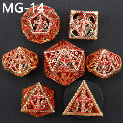 Set di dadi metallici cavi poliedro con dadi personalizzati gioco da tavolo di drago e drago