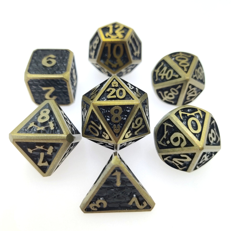 Set di dadi per dadi DND o RPG Placcatura pratica Metallo colorato affilato