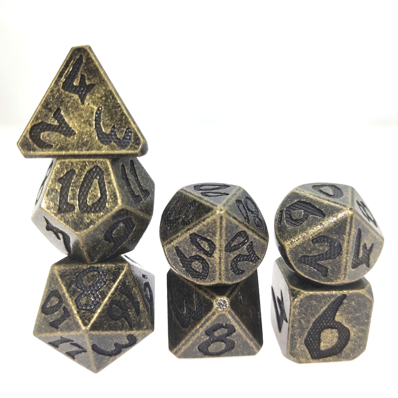 I mini dadi di RPG dei dadi DND di RPG hanno messo il bene durevole per i torrioni ed i draghi Aurichalceous Polyhedral