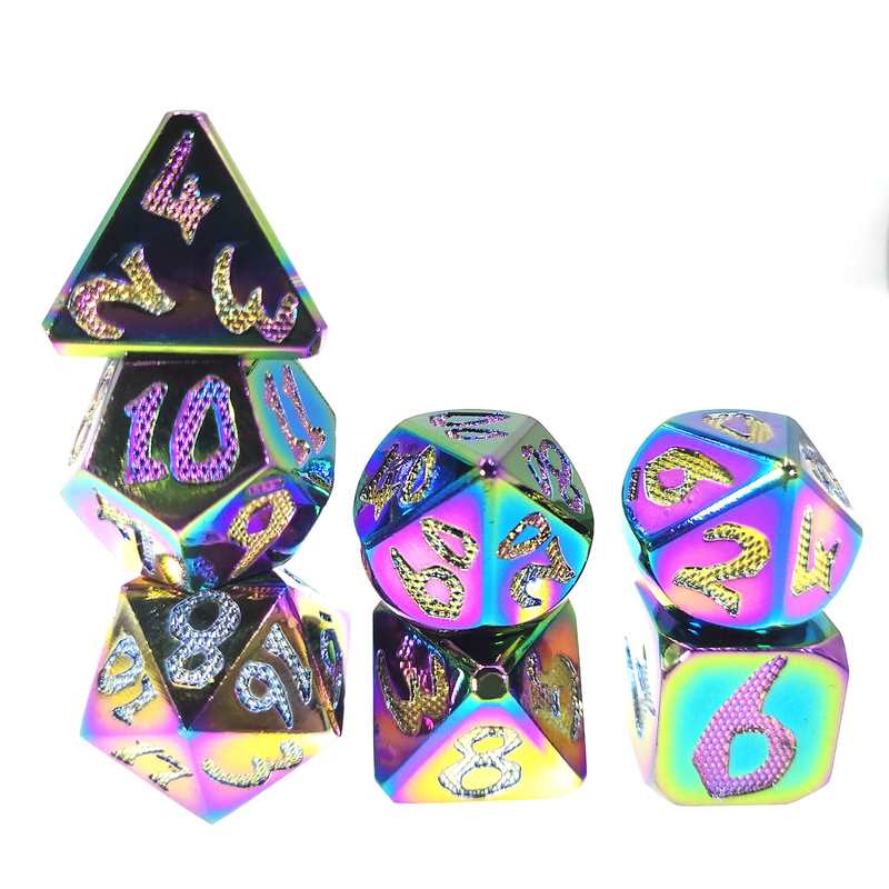 Chip Dice Set Gold 	Dadi su ordinazione per i torrioni e l'insieme Polyhedral dei dadi dei draghi