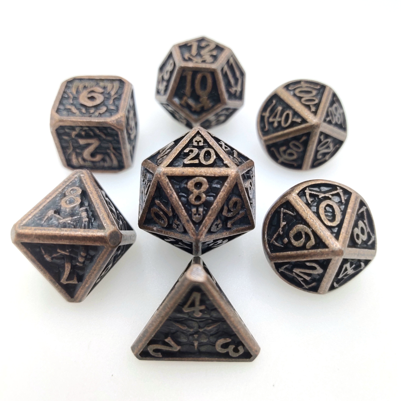 GST Multiuso Mini RPG Dadi Set di dadi poliedrici placcati in oro Esperienza di gioco tattile unica nera