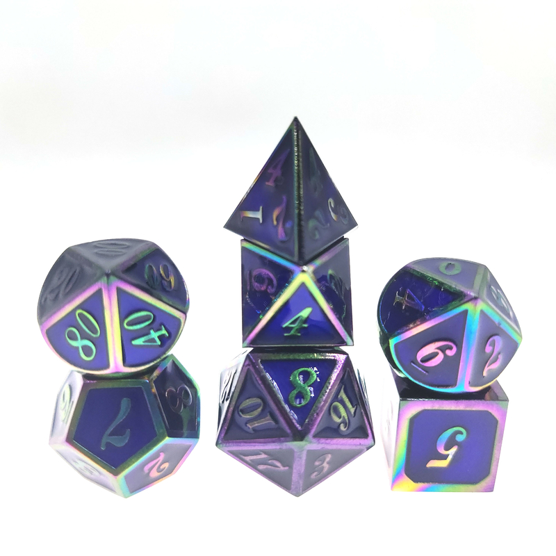 Set di dadi poliedrici multifunzione Robusto set di dadi RPG da 7 pezzi da 12 cm Zinco