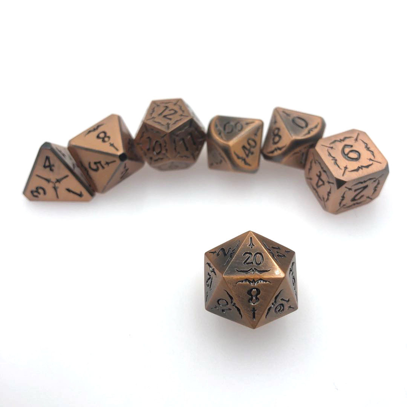 Set di dadi sfusi Rpg Dadi poliedrici con anima liquida nera lucidata a mano non tossici