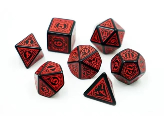 Moderno gioco RPG a dadi Set di 20 mm Sfondo nero Modello colore