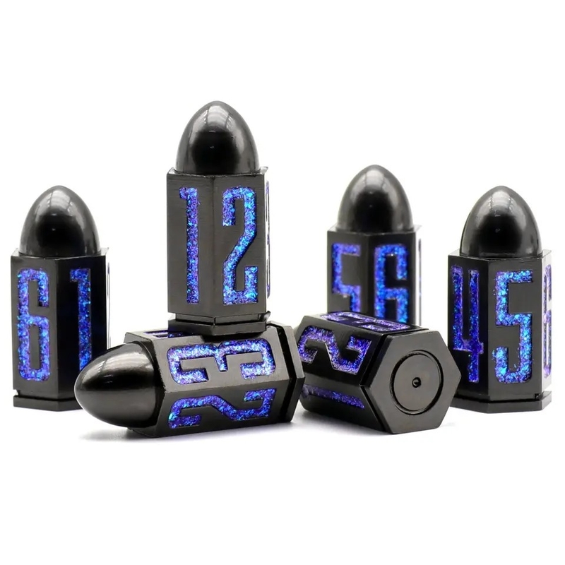 D6 Bullet Metal Dice Set 6 Pcs 6 Sides For Dnd Dungeons Rpg Warhammer Shadowrun Dice