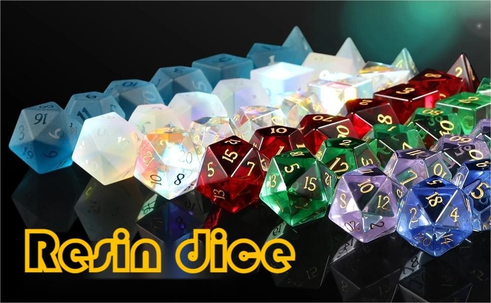 Materiale di resina multicolore Set di dadi#Rpg#Dnd#Coc trasparente