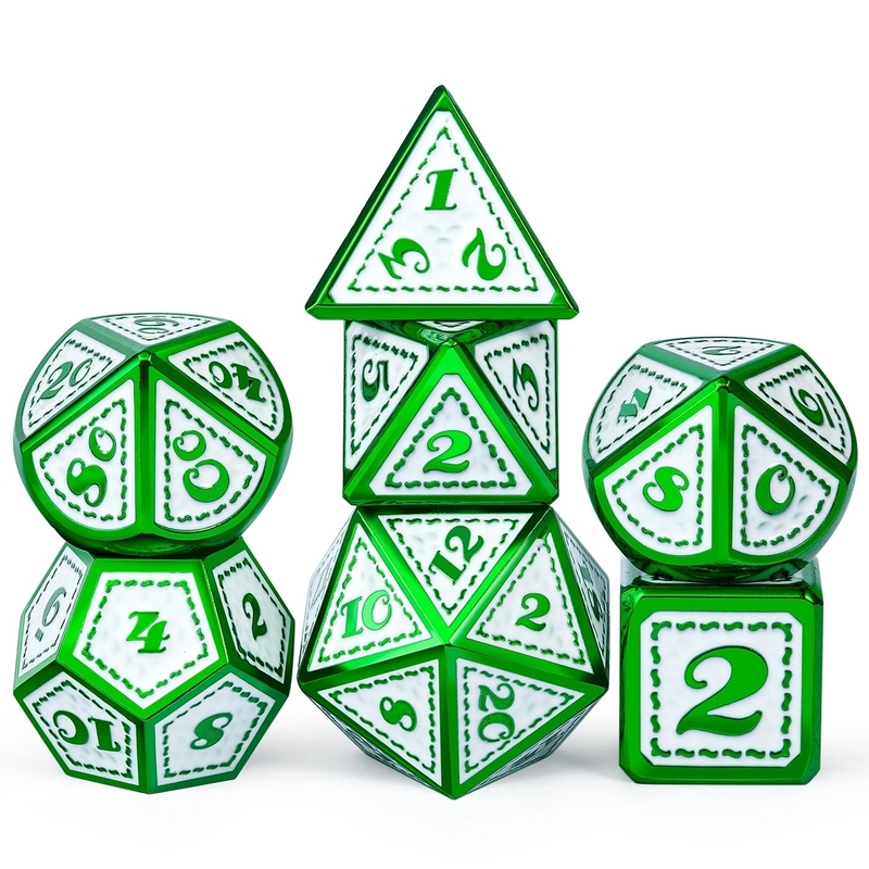 Green Dragon Scale Metal Dice Set Multi-Facetted Board Game Dragon And Dungeon#Dnd#Coc