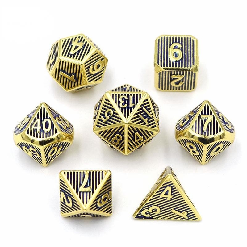 Vertical Metal Multi Face Dice Desktop Game Dnd Rpg Coc Colore bronzo